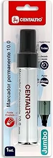 Centauro - Marker permanentny, gruby, czarny, fazowana końcówka 10 mm, tusz na bazie oleju, szybkoschnący, nadaje się na wszystkich powierzchniach, metalu, szkła, cyny, plastiku, folii fotograficznej