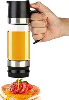 mumisuto Dozownik miodu bez kapania, 350 ml słoik na miód z uchwytem, przezroczysty szklany dozownik syropu miodowego, pojemnik na miód, butelka na miód z wysokiej jakości szkła borokrzemowego do