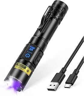DARKBEAM Latarka UV Blacklight 395nm Czarne światło, Latarki LED ładowane przez USB jasne na kemping, Potężna Ultrafioletowe Lampa Leśna moczu zwierząt domowych do szkła uranowego, utwardzania żywicy