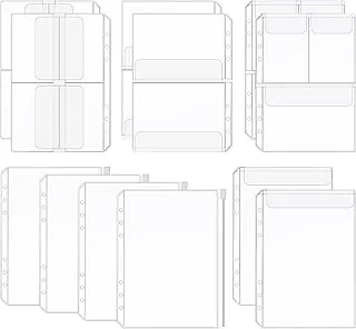 12 sztuk A5 Rozmiar 6 Otworów Binder Wodoodporne Przezroczyste Etui Na Dokumenty, Kieszenie Na Luźne Kartki, Koperty Do Planowania Budżetu, Kieszenie Na Wkładki, Dokumenty Fotograficzne
