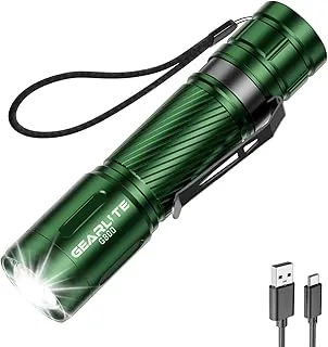 GEARLITE Latarka LED ładowana, super jasna, z zoomem 2000 lumenów, mini latarka, 3 tryby, długi czas pracy, wodoszczelność IP65, latarka taktyczna dla dzieci, na kemping, do wędkowania, w sytuacjach