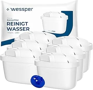 Wessper Filtry do Dzbanka Filtrującego Wodę, Redukcja Chloru i Metali Ciężkich | Filtry są zamiennikami dla filtrów Dafi Unimax Aquaphor A5 BRITA Maxtra+ PHILIPS AWP212/10 – Zestaw 6 Sztuk