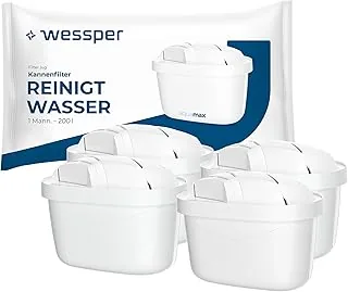 Wessper Filtry do Dzbanka Filtrującego Wodę, Redukcja Chloru i Metali Ciężkich | Filtry są zamiennikami dla filtrów Dafi Unimax Aquaphor A5 BRITA Maxtra+ PHILIPS AWP212/10 – Zestaw 4 Sztuk