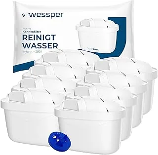 Wessper Filtry do Dzbanka Filtrującego Wodę, Redukcja Chloru i Metali Ciężkich | Filtry są zamiennikami dla filtrów Dafi Unimax Aquaphor A5 BRITA Maxtra+ PHILIPS AWP212/10 – Zestaw 8 Sztuk
