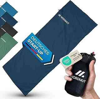 NORDMUT® Ultralekki Śpiwór Podróżny z Mikrofibry lub Bawełny – Oddychający, Mały Rozmiar Pakowania, Bardzo Miękki, z Przegródką na Poduszkę