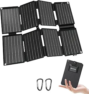 ELECAENTA Przenośna ładowarka solarna ETFE 25 W, rozmiar kieszonkowy, mini składany panel słoneczny z USB-A i USB-C, wodoodporność IP68, na zewnątrz, kemping, wędrówki, kompatybilna z telefonem