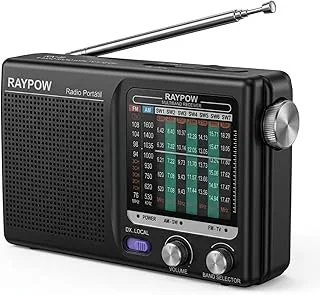 Przenośny 9-pasmowy Trasistor radiowy FM/AM/SW1 ~SW7, zasilany bateryjnie, przenośny, głośny głośnik, do użytku wewnątrz i na zewnątrz