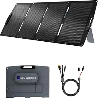 ECO-WORTHY Panel słoneczny 200 W, składany, XT60, ETFE, mono panel słoneczny z uchwytem, do 23% sprawności do stacji zasilania, kampera, na zewnątrz, na kemping, do ogrodu i łodzi