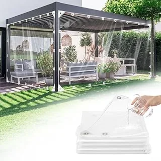 GKXLH Plandeka wodoodporna, wytrzymała, ulepszona, przezroczysta plandeka PCW, 2 m x 3 m, pogrubiona, 400 g/m², do ogrodu, na zewnątrz, duża plandeka, odporna na mróz, wiatroszczelna przezroczysta