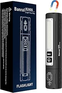 Latarka – latarka LED, bardzo jasna, ładowana przez USB, latarka magnetyczna, mała latarka z 8 trybami pracy, wodoszczelność IPX5, na kemping, wędrówki, wędkowanie, w sytuacjach awaryjnych