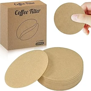 600 szt. niebielonego papieru naturalnego, okrągłe wymienne filtry papierowe 64 mm, łatwe do czyszczenia, wartościowy zestaw do ekspresów do espresso i kawy