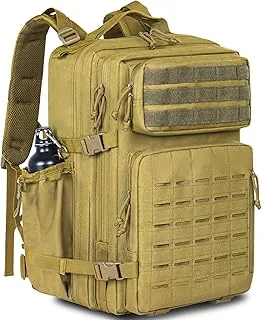 OUUTMEE Plecak taktyczny 40 l/50 l, tkanina nylonowa 900D, na polowanie, outdoorowy, do wędrówek, trekkingu, na kemping, czarny, khaki, Verde