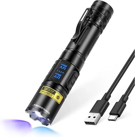 DARKBEAM latarka UV 365nm & 395nm, podwójne światło UV, mocna latarka LED ultrafioletowa, lampa Wooda z regulowanym ogniskowaniem, ładowana przez USB, detektor moczu zwierząt, do szkła uranowego, bursztynu, żywicy