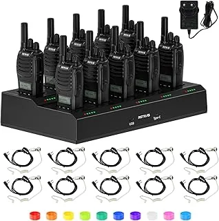 Retevis H777D Walkie Talkie z 10-Drożną ładowarką, Wyświetlaczem LCD, Baterią 1200 mAh, ładowaniem Typu C, Dalekiego Zasięgu 2-Drożne Radio do Ochrony, Hotel (10 Sztuk)
