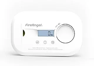 Fire Angel Cyfrowy Czujnik Tlenku Węgla FA6812 z Wyświetlaczem LCD, 10-letni Czujnik CO, Przenośny Alarm do Domu, Podróży i Przyczepy Kempingowej