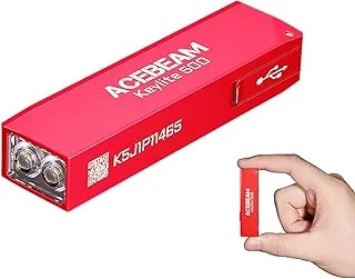 ACEBEAM Keylite Brelok do kluczy, 500 lumenów, ultralekka, płaska, kieszonkowa latarka EDC z podwójnymi diodami LED, 6 trybów, ładowanie typu C, mała latarka mini do użytku awaryjnego, do domu, na