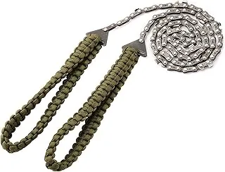 Voblin Survivalowa ręczna piła łańcuchowa, przenośna piła łańcuchowa, torba na pasek, wyposażenie survivalowe, do ogrodu i na zewnątrz (11 zębów, 109 cm)