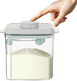 Dozownik na mleko w proszku 1.7L - szczelny pojemnik z łyżką - przenośne pudełko na mleko w proszku - pojemnik na białko - odpowiedni do przechowywania mleka w proszku i odżywek białkowych