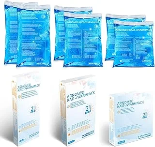 6x ARNOMED® wielokrotnego użytku okłady chłodzące z żelem składające się na 2x M, L & XL, kompres chłodzący/rozgrzewający wielokrotnego użytku i nadający się do mikrofalówki, okłady chłodzące z żelem