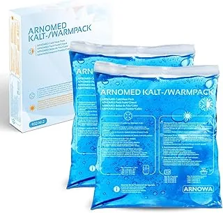 2x ARNOMED® Żelowe kompresy chłodząco-rozgrzewające 13x14 cm, wielorazowe i do mikrofalówki, żelowe cold pack, okłady chłodzące, coolpack, poduszka chłodząca