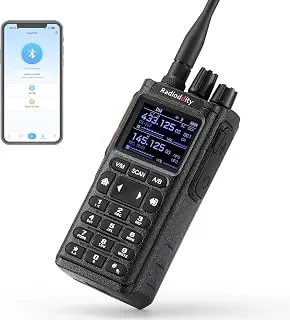 Radioddity GS-10B 10W Radio Ham, Dwukierunkowe na Duży Zasięg z APP Programowalne, UHF/VHF/FM Lotniczy, Dual PTT, Bateria 2500mAh & USB-C, Redukcja Szumów & Synchroniz. Kanałów