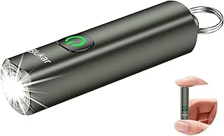Blukar EDC Mini Latarka Kieszonkowa Ładowane, 3 Tryby Oświetlenia, Długi Czas Pracy Baterii, Funkcja Pamięci, Wodoodporna, Kompaktowa w Sytuacjach Awaryjnych, na Kempingu, Podczas Pieszych Wędrówek