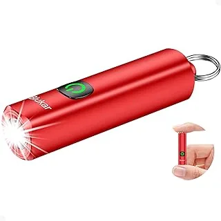 Blukar EDC Mini Latarka Kieszonkowa Ładowane, 3 Tryby Oświetlenia, Długi Czas Pracy Baterii, Funkcja Pamięci, Wodoodporna, Kompaktowa w Sytuacjach Awaryjnych, na Kempingu, Podczas Pieszych Wędrówek