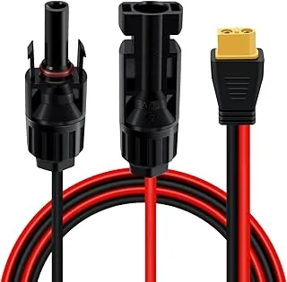 Kabel Solarny z Wtykiem XT60, Kabel ładujący 12 AWG, Adapter XT60 na Gniazdo Wtyku Solarnego do Przenośnych Paneli Słonecznych, Generator Solarny Kraftwerk (2 m)