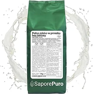 SaporePuro Pełne Mleko w Proszku Bez Laktozy 1 kg | Wysoka Rozpuszczalność | Idealne do Ciast, Chleba i Lodów | Zastosowanie Profesjonalne i Przemysłowe | Bez Laktozy | Bezglutenowe