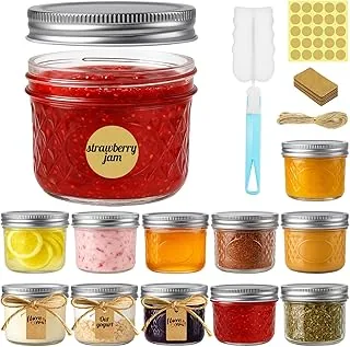 120 Ml/4 Uncje Małe Słoiki Z Zakrętką, 12 Sztuk Małych Słoików Na Dżem, Szczelne Słoiki Typu Mason, Dekoracyjne Słoiki Z Zakrętką Na Dżem, Miód, Przyprawy, Świece