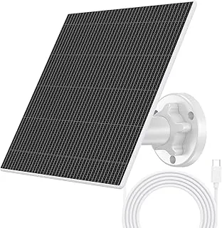 Panel słoneczny 8 W do kamery monitorującej z akumulatorem, do użytku na zewnątrz, moduł solarny 5 V USB-C do użytku na zewnątrz, kamery zasilane bateriami, regulowany uchwyt 360°, wodoszczelność IP65