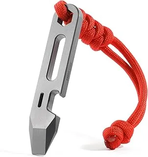 KEEPO LINK Titanium OLT03 Narzędzie wielofunkcyjne EDC Pry Bar, 4 w 1, z otwieraczem do butelek, kluczem sześciokątnym i linijką, kieszonkowe narzędzie do podważania na co dzień, na kemping i sprzęt