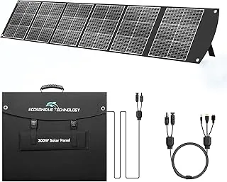 Ecosonique panel słoneczny 300 W, składany, przenośny moduł solarny, ładowarka do większości elektrowni, zasilanie 40 V MC4 i wiele wyjść, moduł foliowy na kemping, do aktywności na świeżym powietrzu
