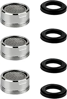 Aerator Wody do Kranu M24, 3Sztuk Filtr do Baterii Mosiądz z Wkładem Stal Nierdzewna i ABS, w Komplecie z 4 Uszczelkami, Oszczędzający Wodę, do Kuchni i Łazienki