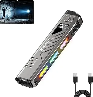 Wurkkos TD11 latarka z możliwością ładowania EDC 3000 lumenów, USB-C, wyświetlacz OLED, 3 tryby (ostrość/powódź/RGB), latarka taktyczna, IPX6, przenośna na kemping i sytuacje awaryjne