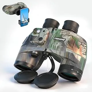 Lornetka morska 10 x 50 z dalmierzem i kompasem, adapter do telefonu, soczewka BAK4, odporna na wstrząsy, wojskowa, taktyczna, IPX7, wodoodporna lornetka dla dorosłych, żeglarstwo, polowanie
