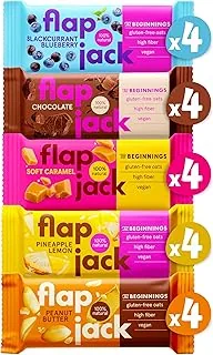 The BEGINNINGS Flapjack Mixbox – 5 smaków x 4 batony, 20 x 60 g (1,2 kg) – bezglutenowy, wegański baton musli proteinowy owsiany
