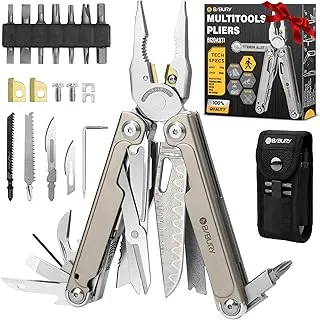 BIBURY Multitool Tytan & Stal Damasceńska,Multitool z Kombinerkami