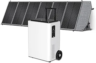 Przenośna stacja zasilania z panelem słonecznym 200 W, bateria LiFeP04 5120 Wh, moc wyjściowa do 5000W, generator słoneczny, Kompaktowy rozmiar, do użytkowania na kempingu, w kamperach