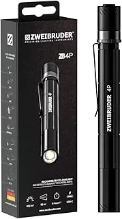 Zweibrüder ZB4P lampa długopisowa, latarka 400 lumenów – kompaktowa mini latarka LED z regulacją ostrości, Dual Functional Optic, ładowana przez USB-C, idealna na co dzień i outdoor