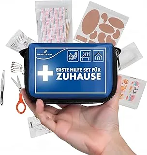 WALSER Premium mini apteczka pierwszej pomocy do domu, wodoodporna torba pierwszej pomocy 2026, poręczny zestaw awaryjny z 107 częściami, kompaktowy zestaw pierwszej pomocy, zestaw apteczki podróżnej