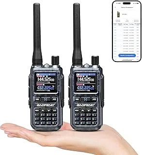 BAOFENG GT-5R Mini 5W dwupasmowe radio przenośne, Krótkofalówka UHF VHF, Programowanie aplikacji bezprzewodowych, podwójny PTT, Ladowanie przez USB-C, 999 kanałów, Szary(2 sztuki)
